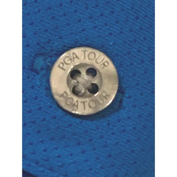 PGA Tour Airflux Mens Golf Shirt Blue Short Sleeve 3 Button Polo Style Size XXL - Picture 2 of 10